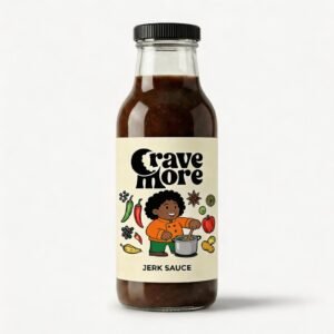 This is a picture of the jerk sauce bottle sold at Eighty's Kitchen